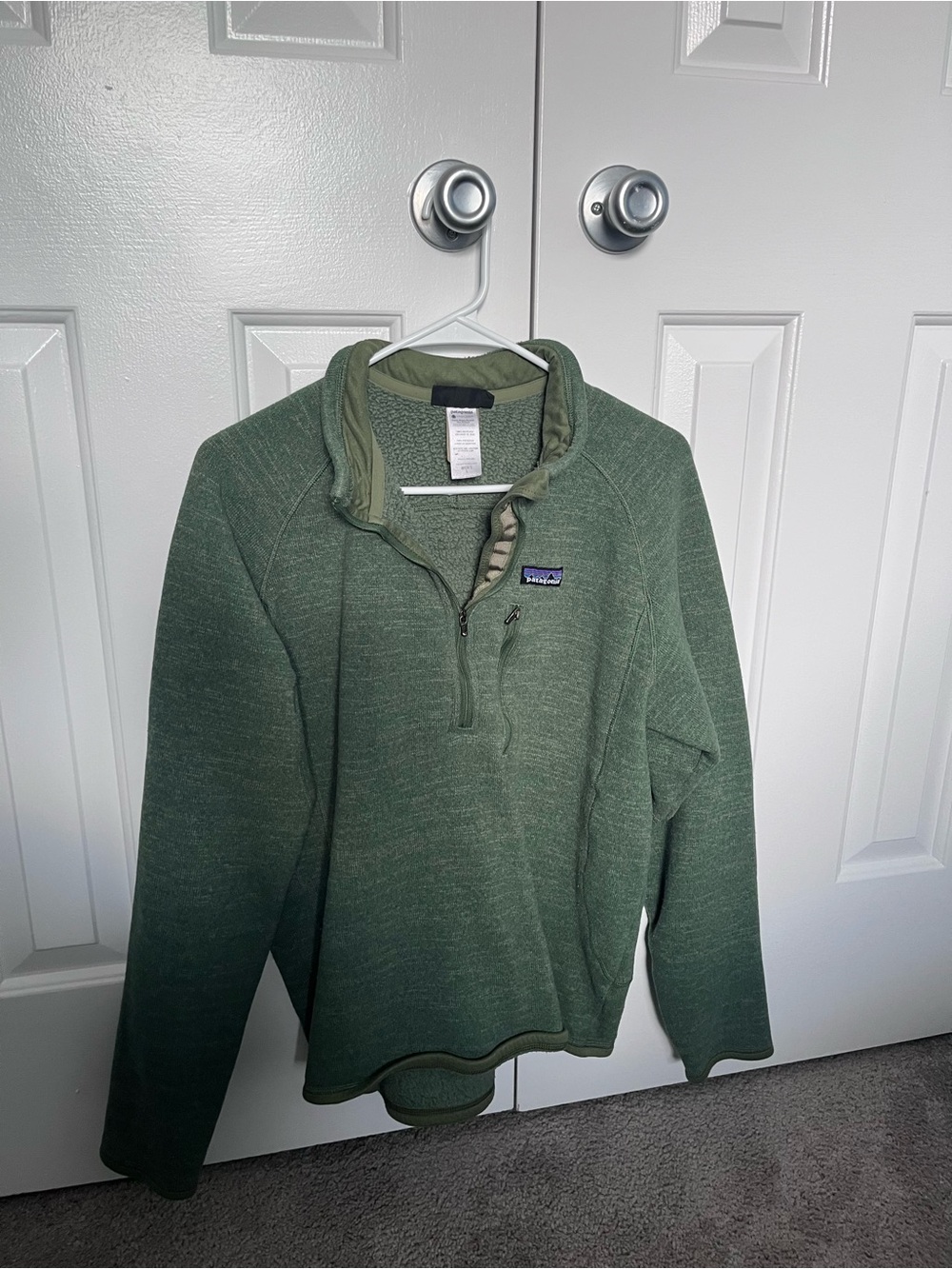 Green Patagonia Men’s Large Better Sweater 1/2 zip fleece pullover jacket